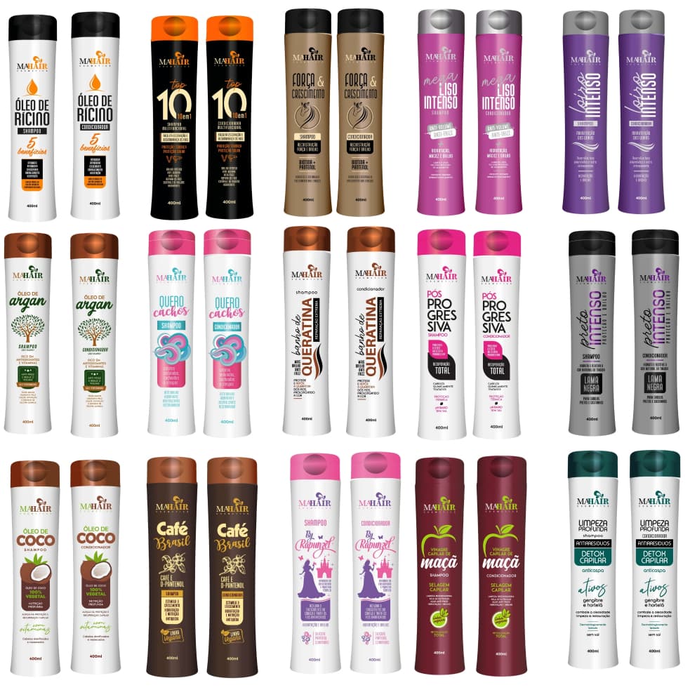 Kit Capilar Shampoo e Condicionador Linha Completa Mahair Promoção!