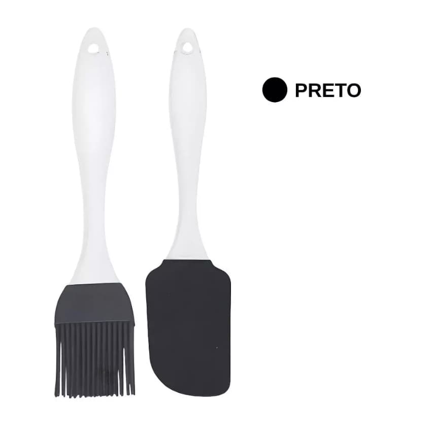 Kit  Culinário Espátula Pão Duro + Pincel de Silicone R1242