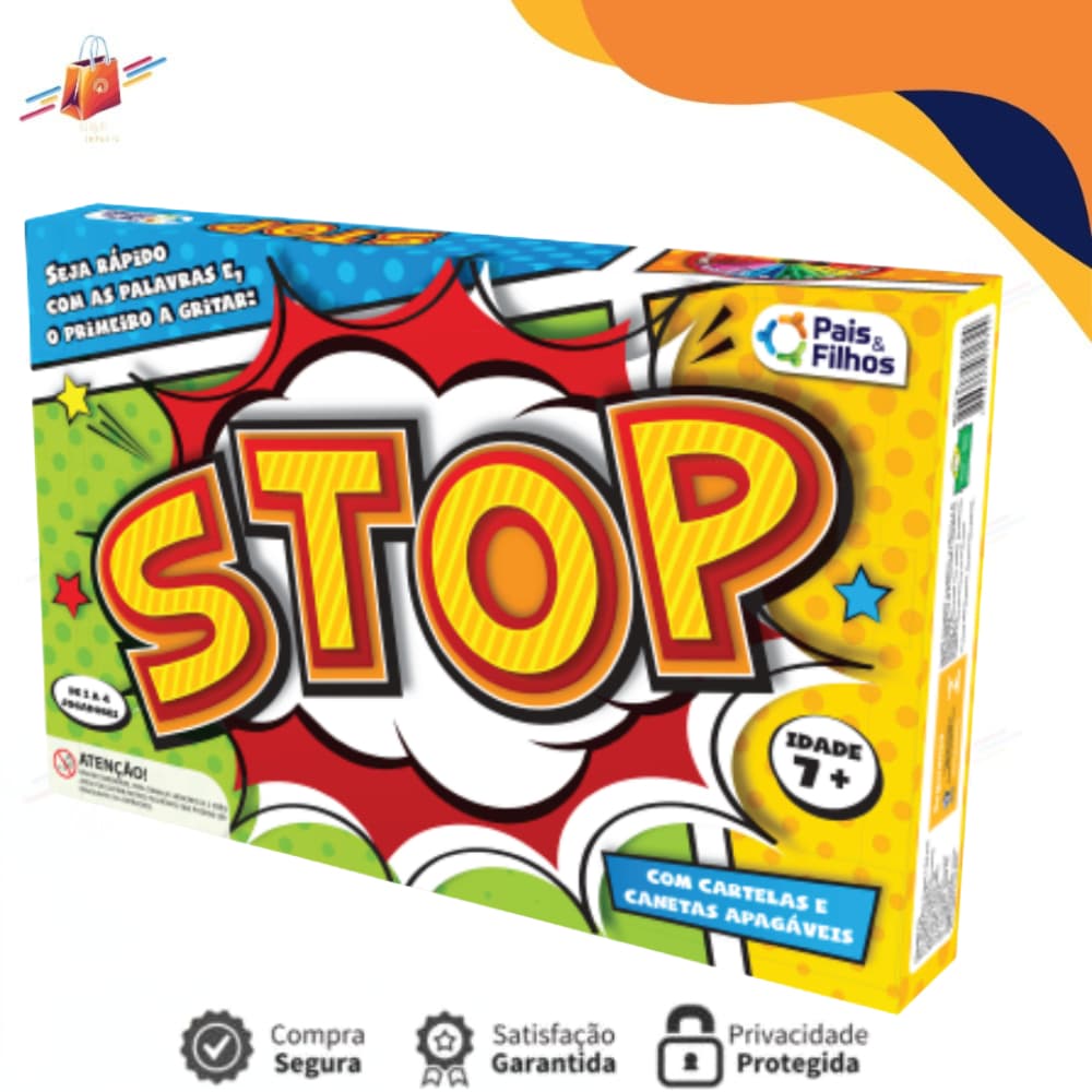 Jogo Stop Brinquedo de Tabuleiro Educativo Pais e Filhos Diversão Para a Familia