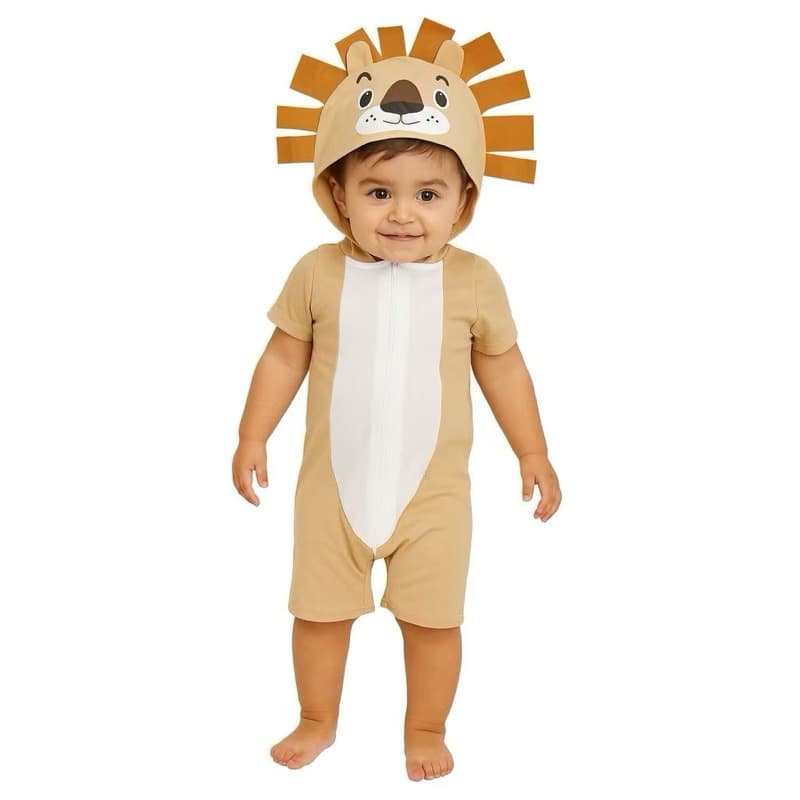 Fantasia  Infantil Roupa Leão Unissex Ziper Capuz