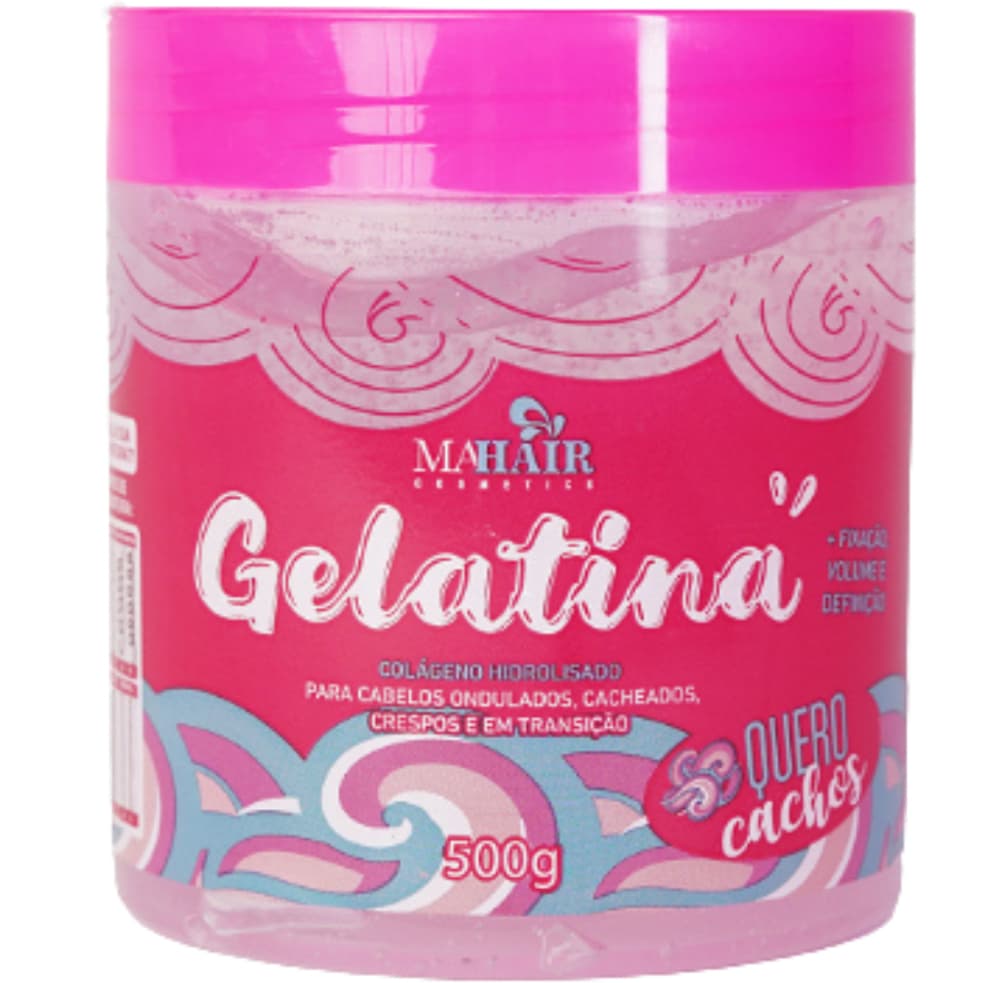 Gelatina Ativadora de Cachos Quero Cachos MaHair 500g Modeladora Volume e Definição Promoção!
