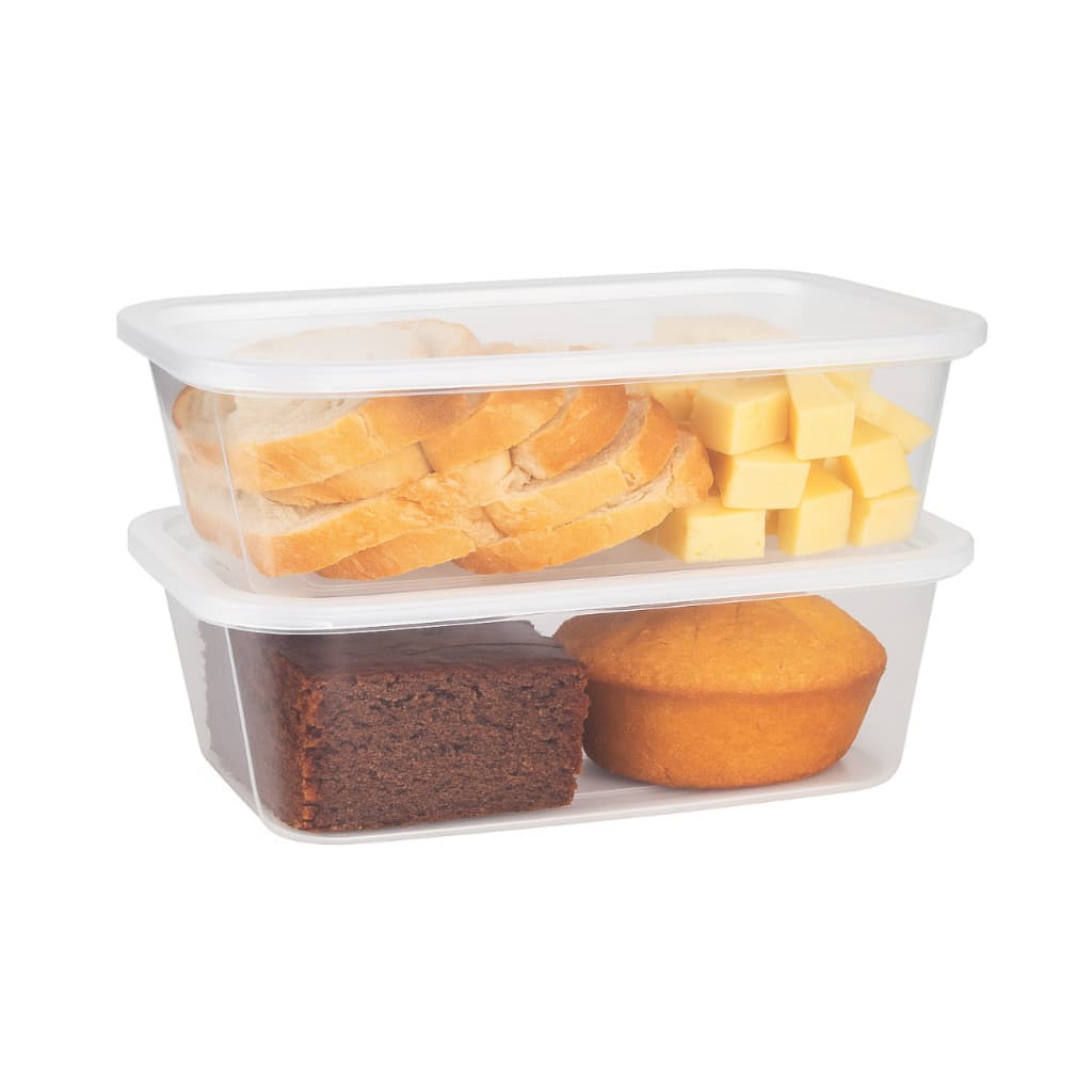 Kit 2 Potes 1,2l Retangular Transparente Medidas Presídio