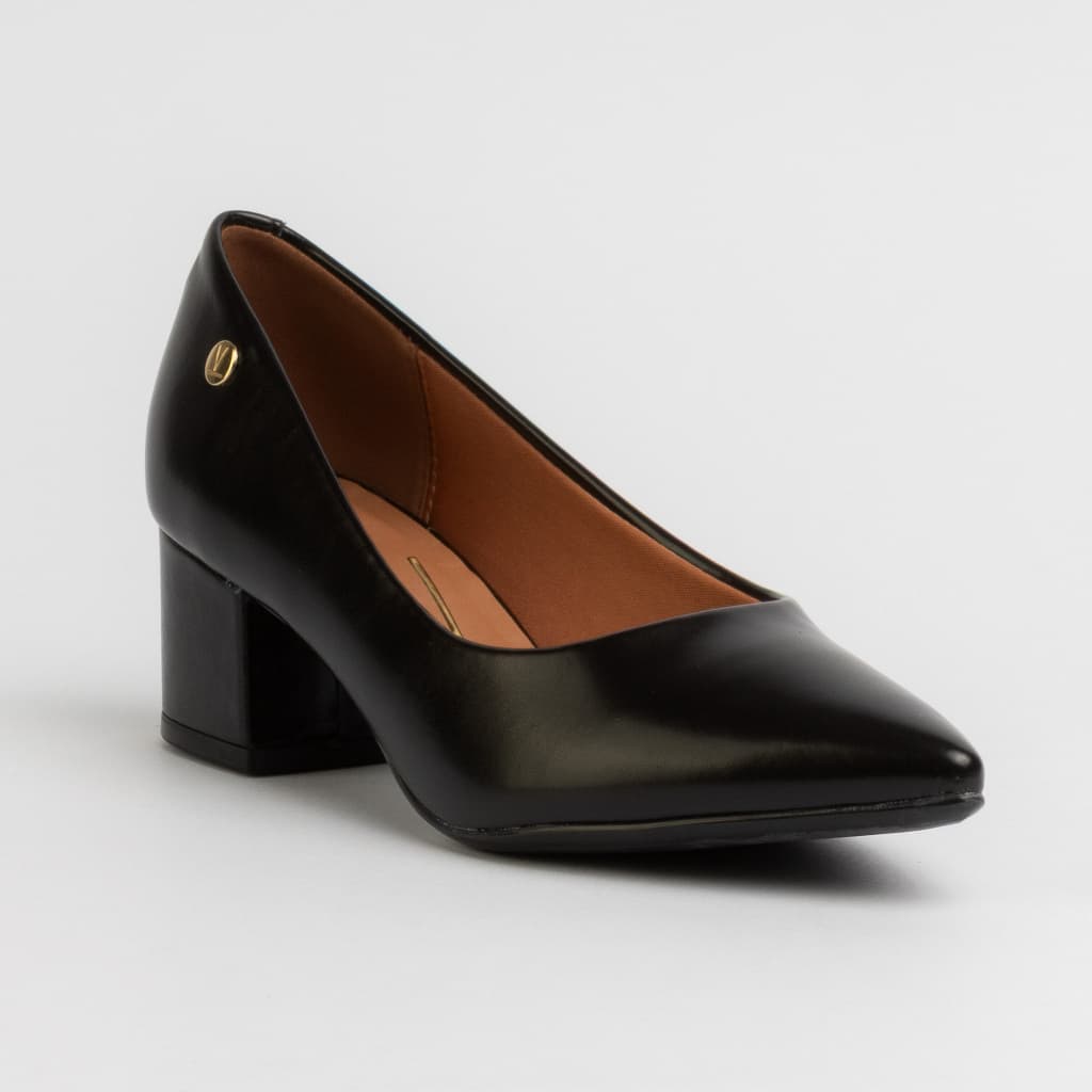 Sapato Feminino Vizzano Scarpin Salto Grosso Bico Fino Estiloso Clássico Moderno 1220315