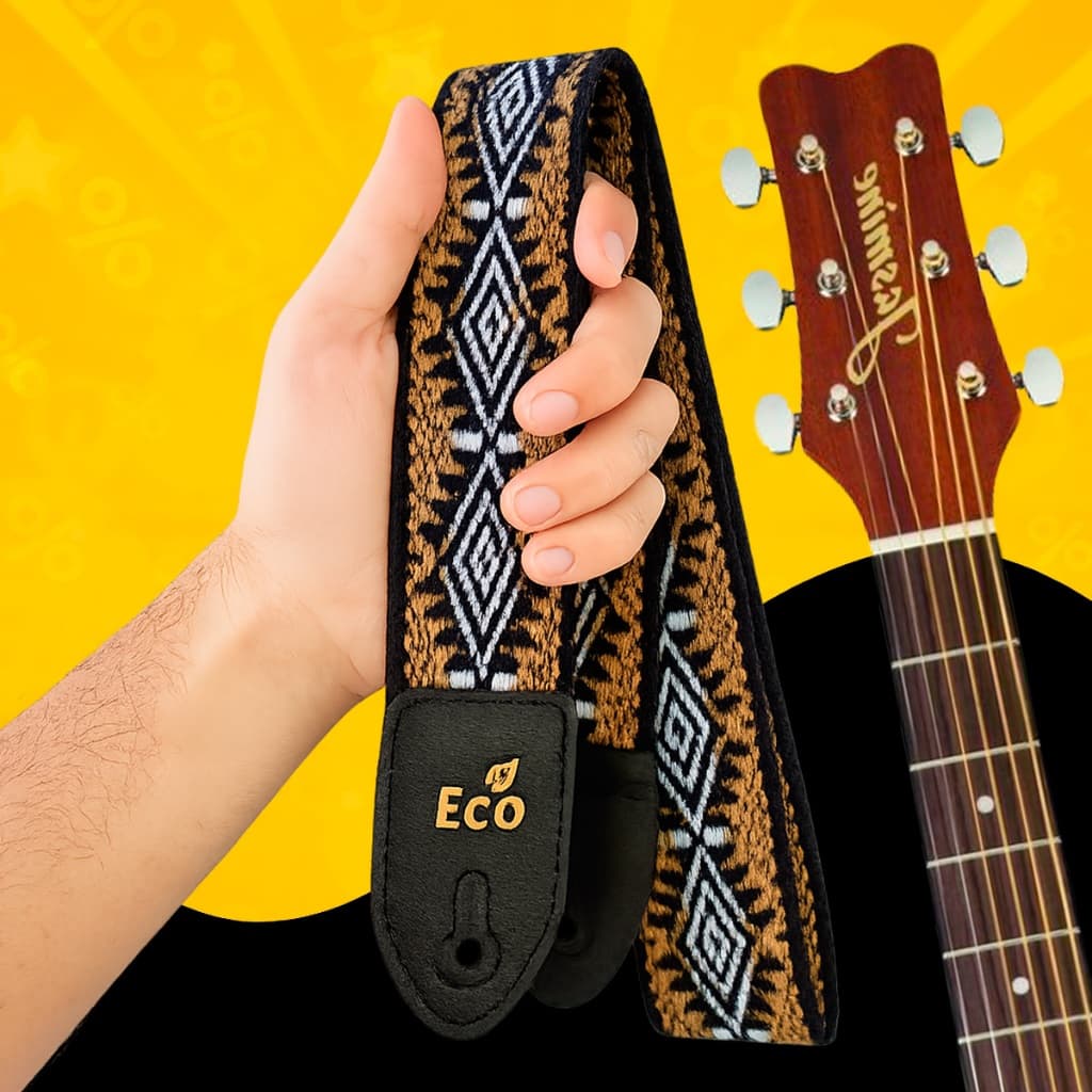 Correia Linha Eco Poliester Guitarra Baixo Violão Basso Confortável Alça Ajustável Original Cores
