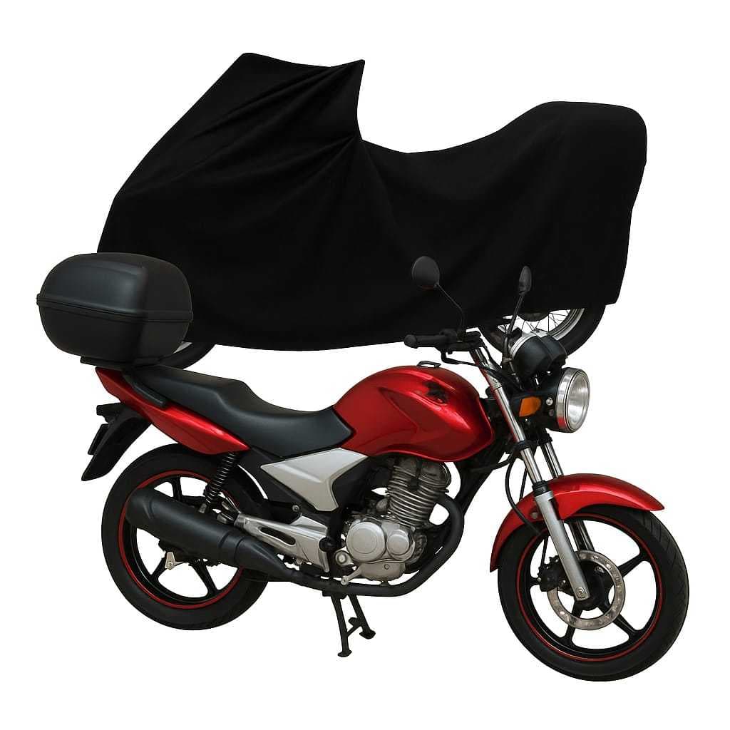 Capa Cobrir Moto Couro Impermeável Fazer 250 Com Baú