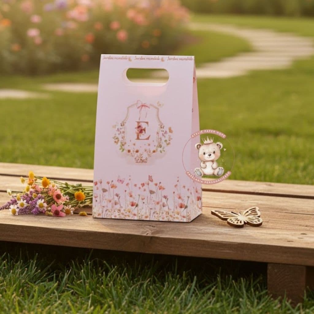 Sacola Personalizada Jardim Encantado - Sacolinha Jardim -  Sacola Surpresa para lembrancinha