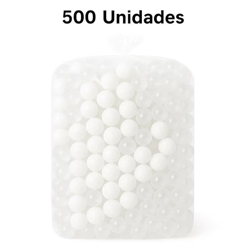 500 Unidades de Bolinha Plástica Branca e Transparente  Piscina Promoção - Não Amassam