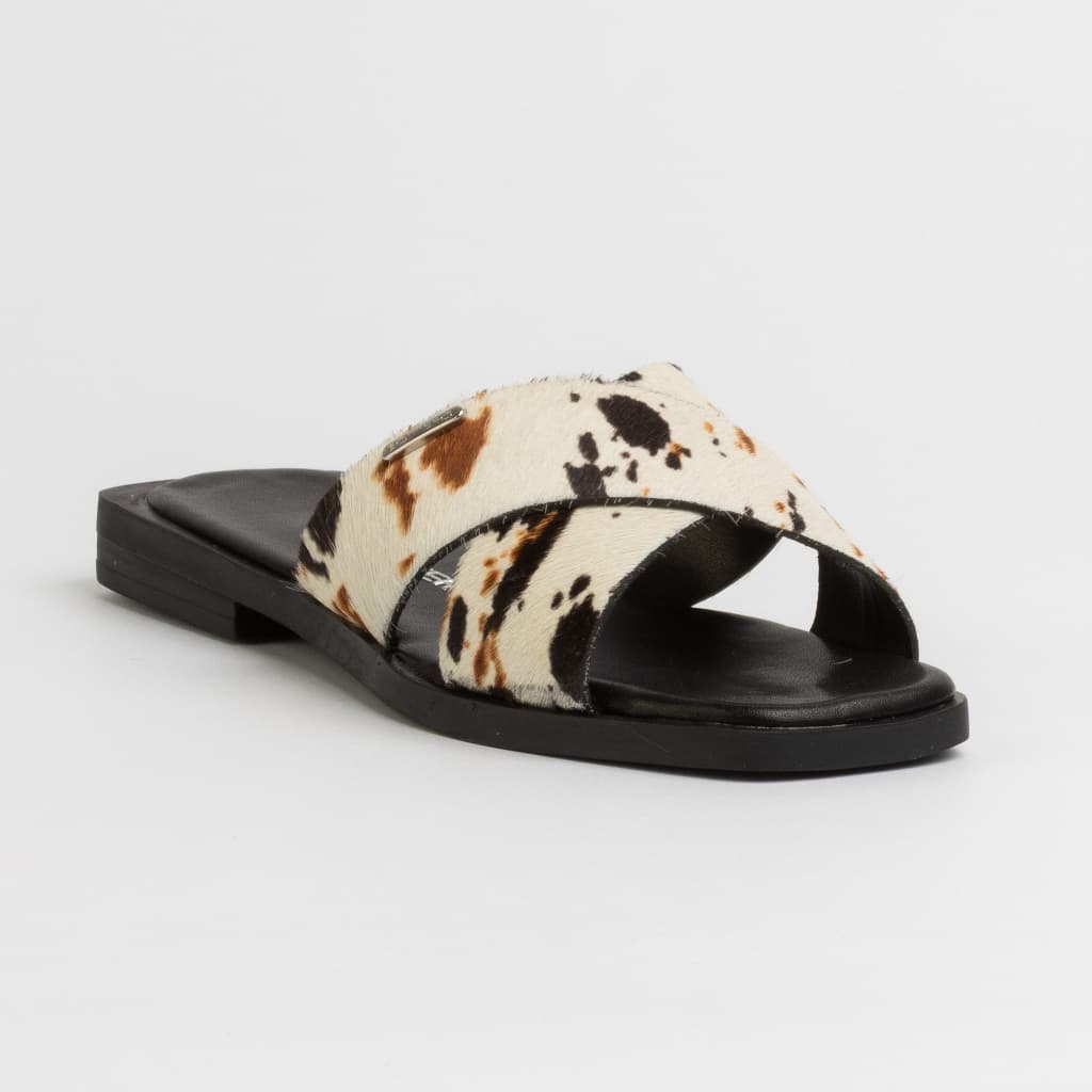 Bottero Rasteira Flat Feminina Couro Animal Print Original Conforto Essencial Versátil 336818