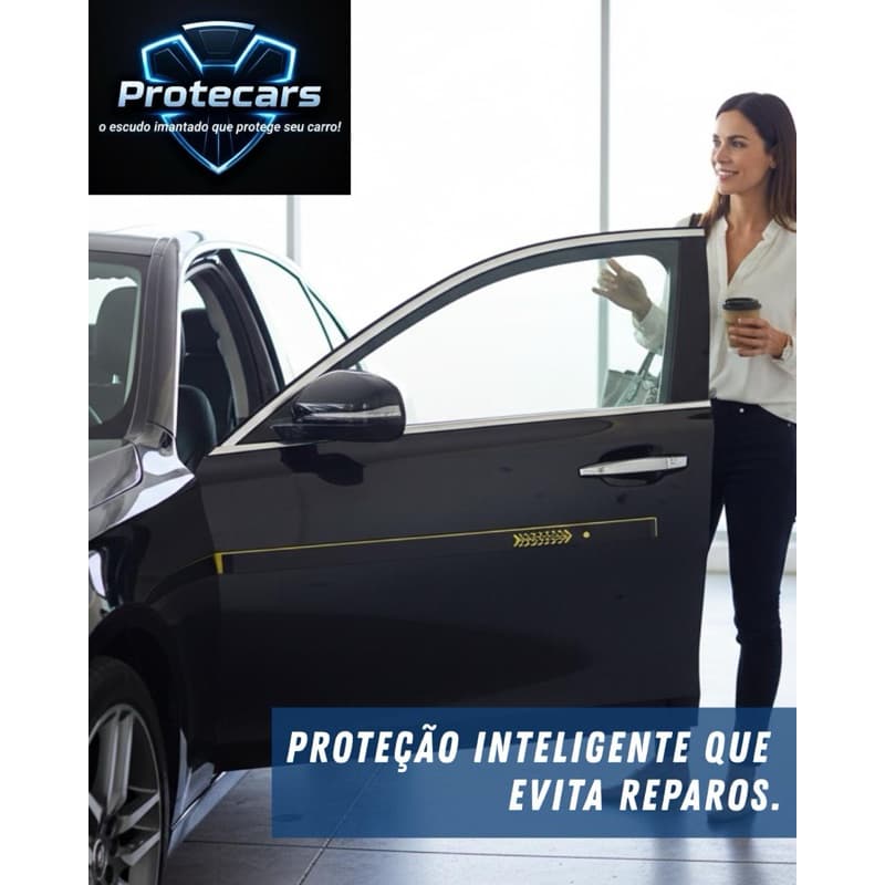 Protetor para porta de carros c/ cabo e imã magnético extra forte