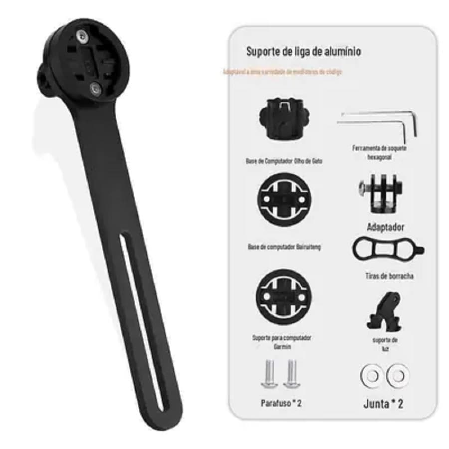 Suporte Gps Guidão Integrado Camera E Farol Bicicleta