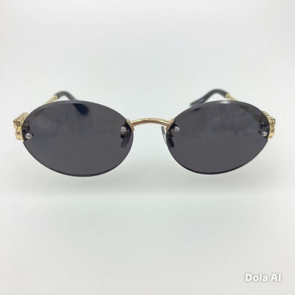Óculos de Sol Retrô Feminino Fashion - Modelo Oval Sem Armação -Proteção UV400 - Estilo Influencer 85127