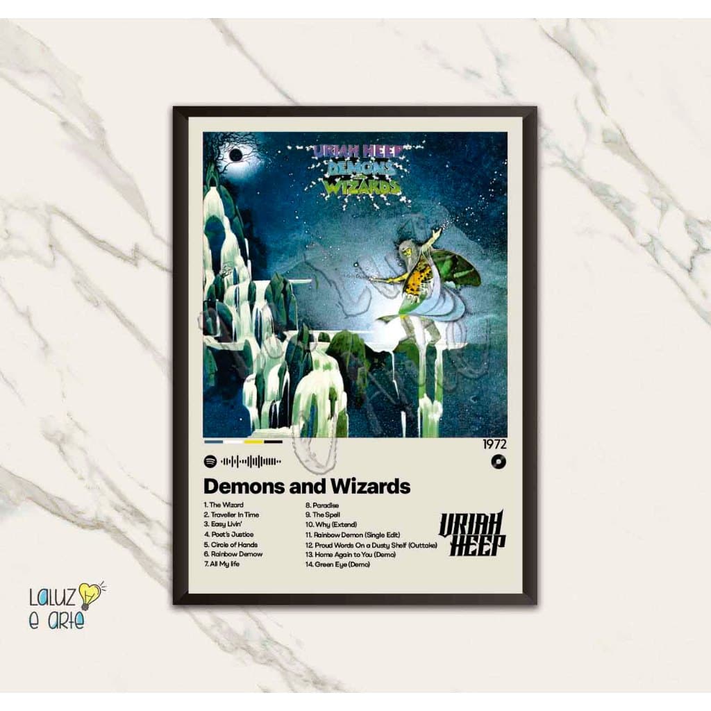 La Luz e Arte\Quadro Música\Uriah Heep\Quadro Decorativo\Spotify\Hard Rock\Demons and Wizards