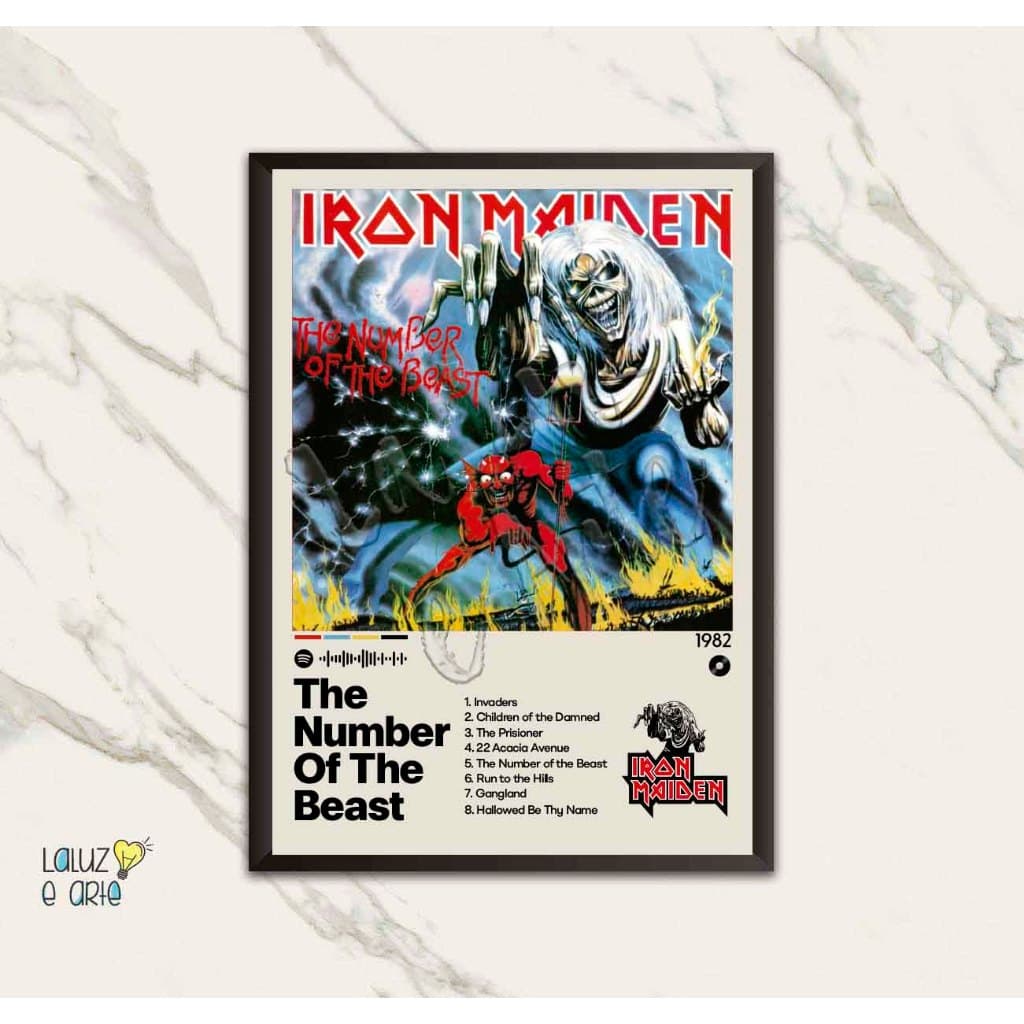 La Luz e Arte\Quadro Música\Iron Maiden\Quadro Decorativo\Spotify\Heavy Metal\The Number of the Beast\