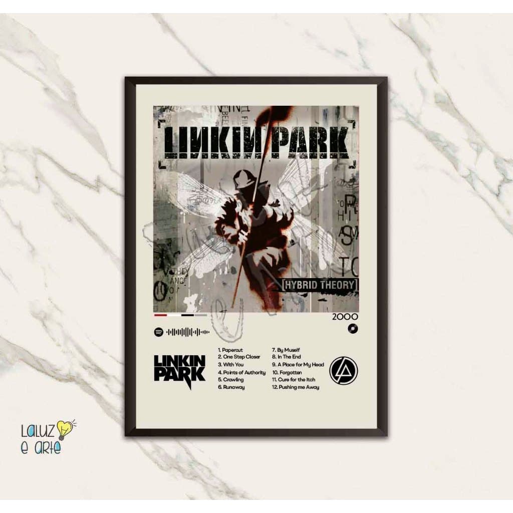 La Luz e Arte\Quadro Música\Linkin Park\Quadro Decorativo\Spotify\Nu Metal\Hybrid Theory