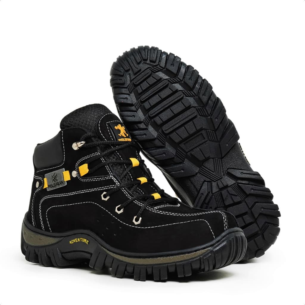 Bota Botina Masculina Adventure Polo Fran Marrom Coturno Couro Com Palmilha Confortável