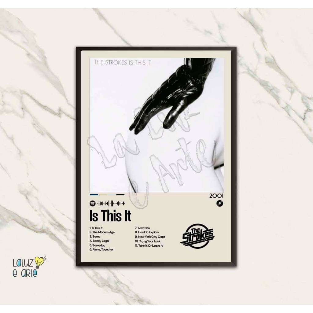 La Luz e Arte\Quadro Música\The Strokes\Quadro Decorativo\Spotify\Rock Alternativo\Indie\Is This It