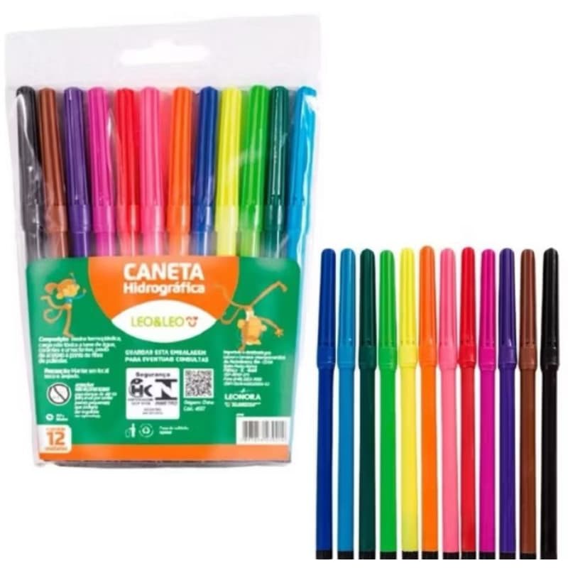 canetas hidrográficas 12 cores