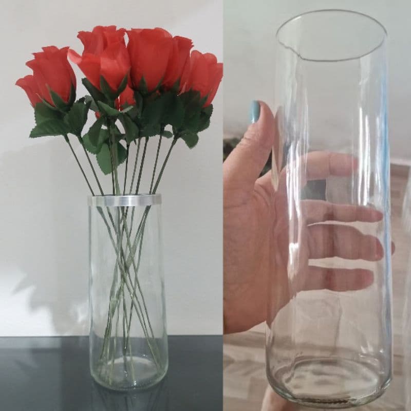 Vaso de Vidro para Flores 18 cm/ Transparente  para Decoração - Decore sua casa com  suporte para vela.