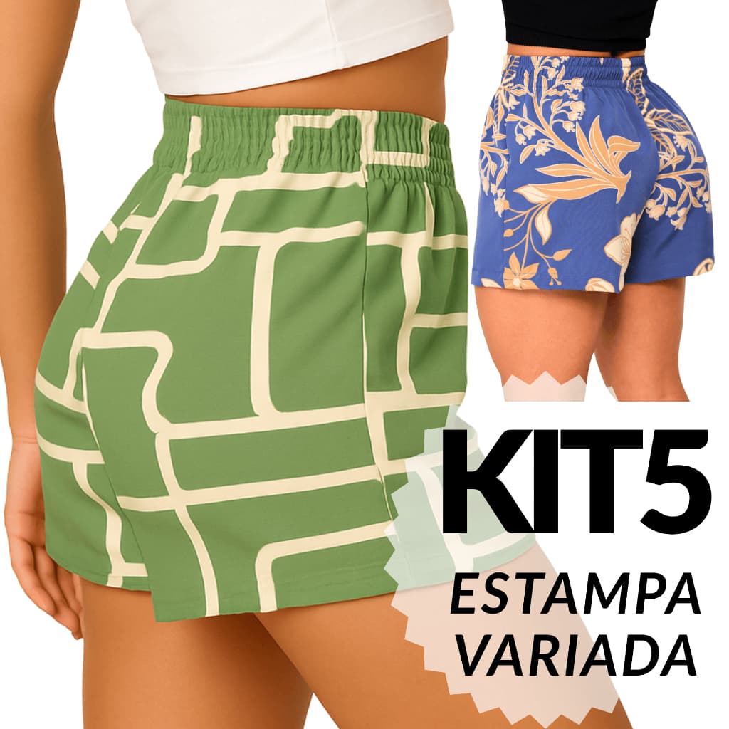 Short Feminino Estampado Verao Versatil Dia Dia Praia Piscina Elegante Confortavel Envio Imediato