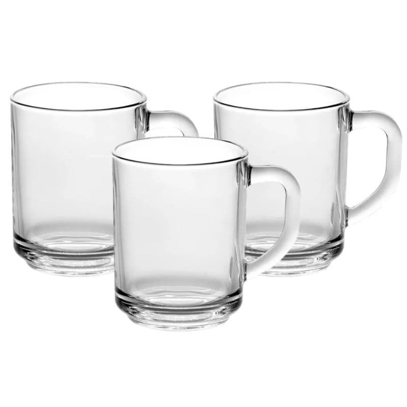 . Kit 3 Canecas de Vidro Reforçado – Ideal para Café, Chá e Chocolate Quente