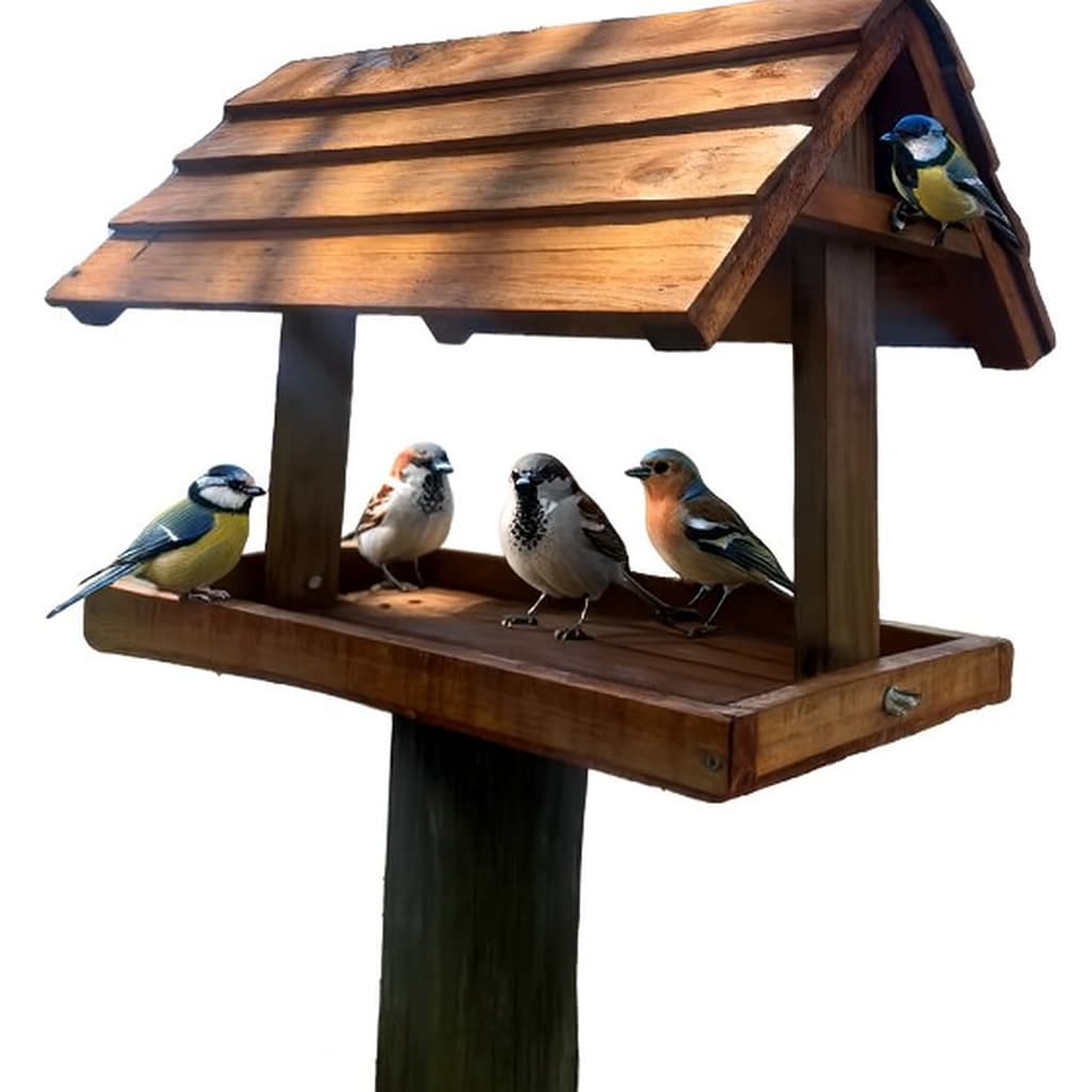 Casinha de Passarinho Grande Alimentador de Aves Comedouro Pássaros em Madeira Enfeite Jardim Estilo Rústico RS