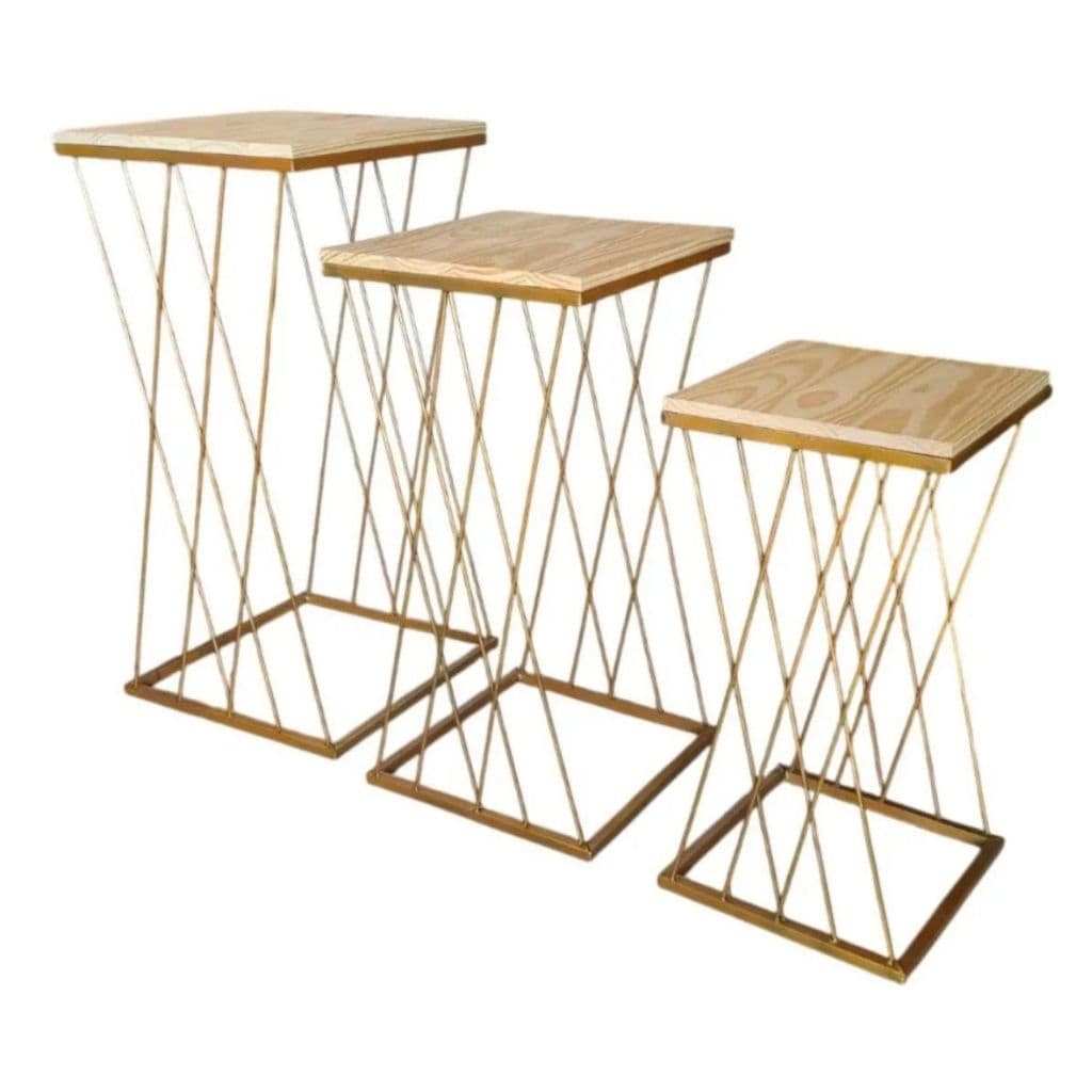 trio de mesa treliçada decoração de festa