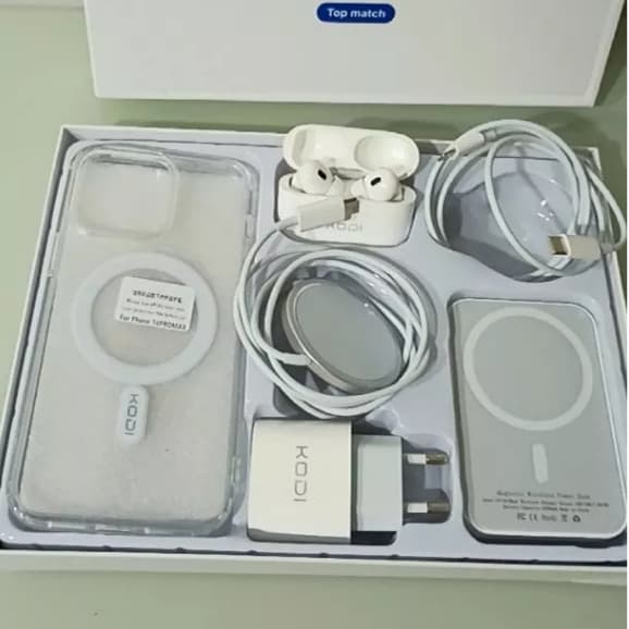Kit 6 Peças Acessórios de Carregamento para iPhone 15/14/13 – Carregador Compatível com Fones de Ouvido P2