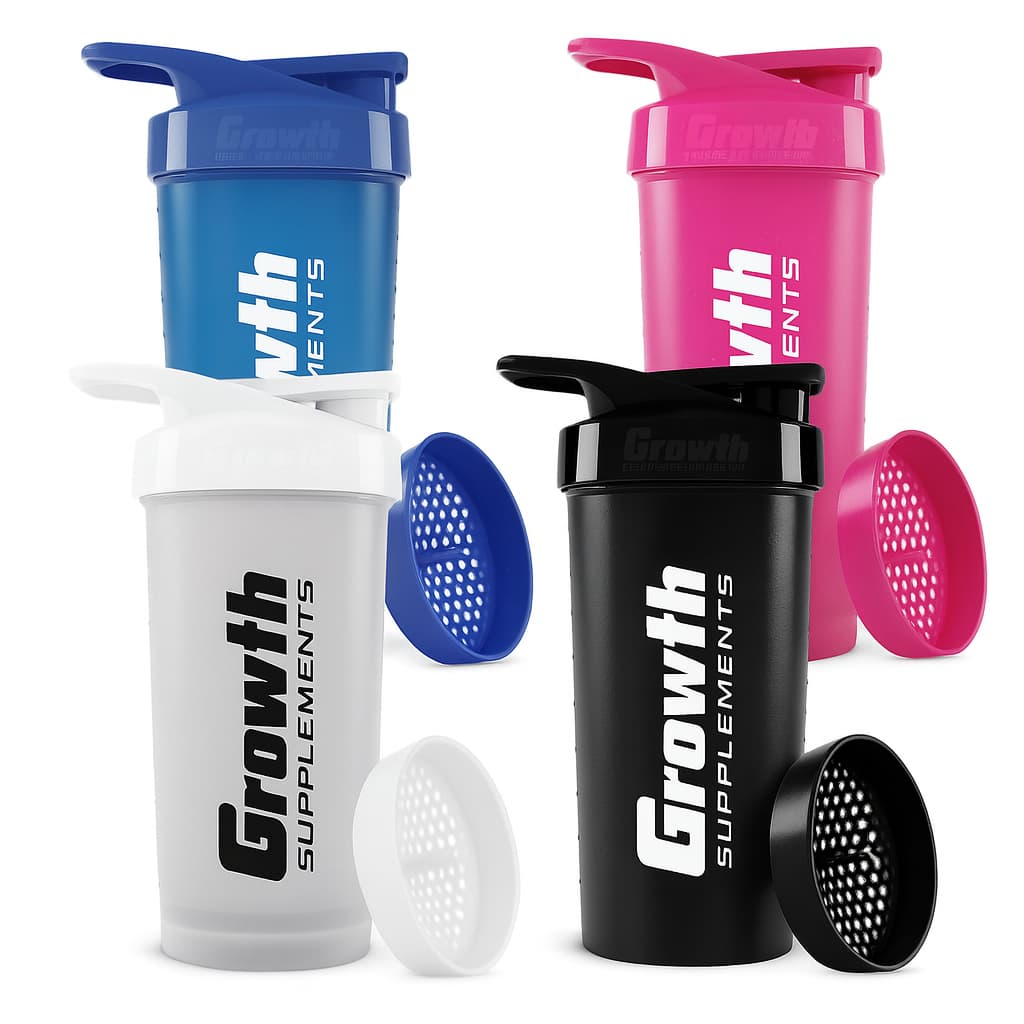 Coqueteleiras Garrafa Shaker Fitness Academia Com Rede Misturadora Alça Medidor Cores Growth 600ml