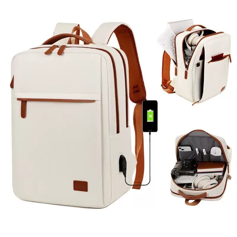 Mochila Notebook Oxford Impermeável USB, Grande Capacidade, Unissex para Escola e Viagem