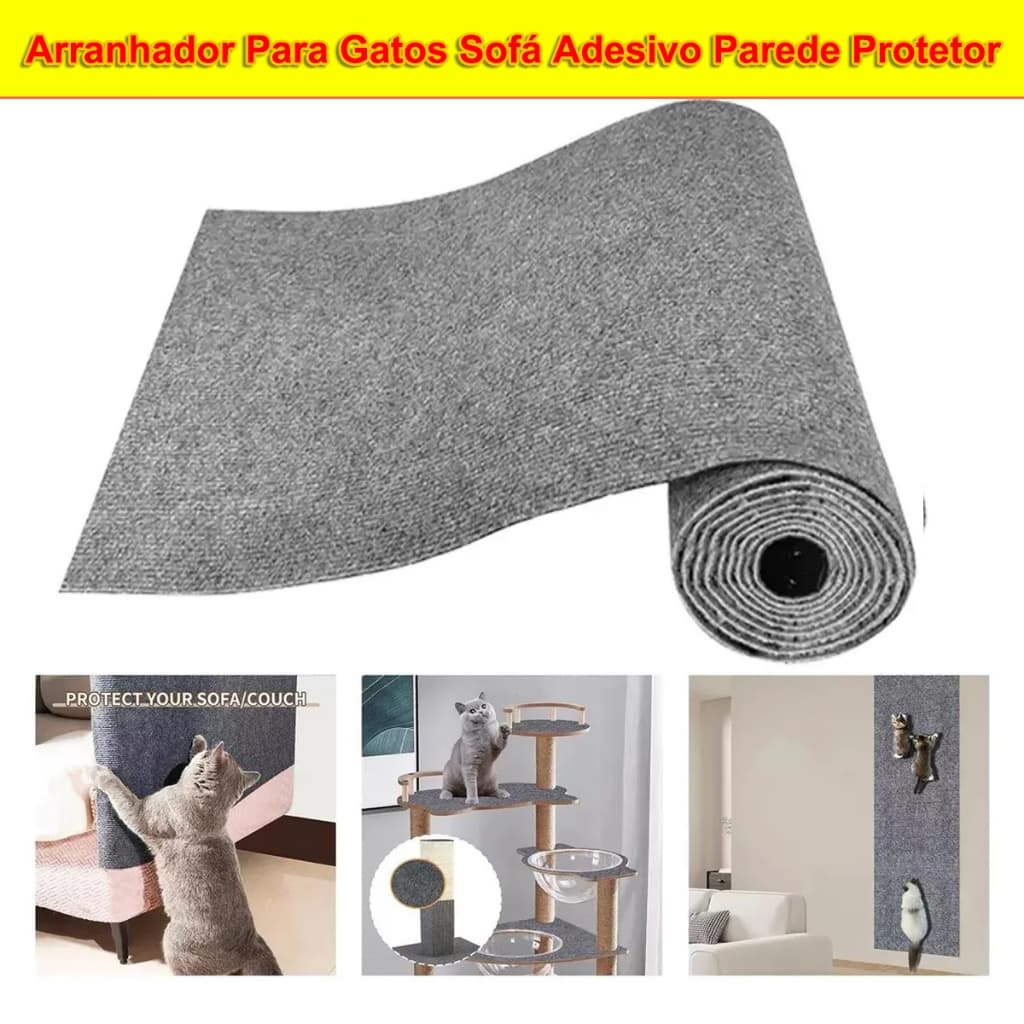 Arranhador Para Gatos Sofá Adesivo Parede Protetor para Sofá Cama e Superfícies Fácil Aplicação