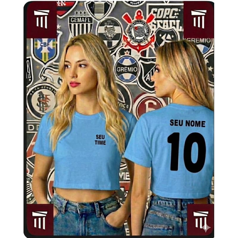 CROPPEDS malha 100% algodão personalizado com seu time
