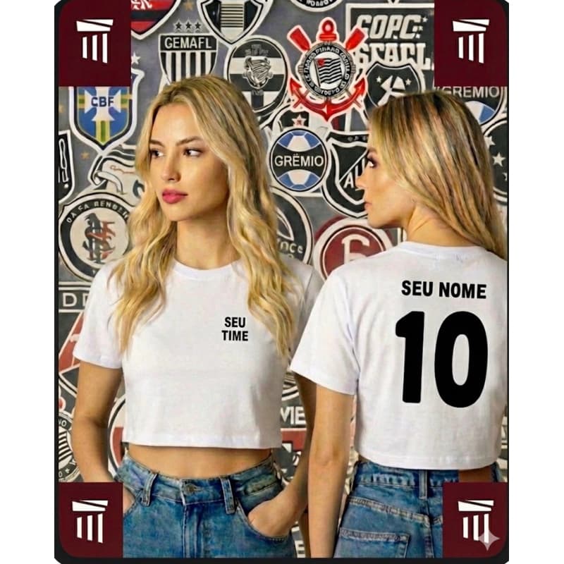 CROPPEDS adulto e infantil malha 100% algodão
