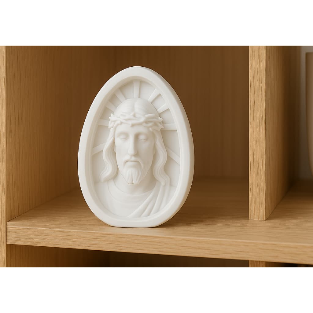 Imagem Face de Cristo - Moldura Decoração Minimalista Sacra Religiosa Decoração sala rack escritório oração Arte Sacra