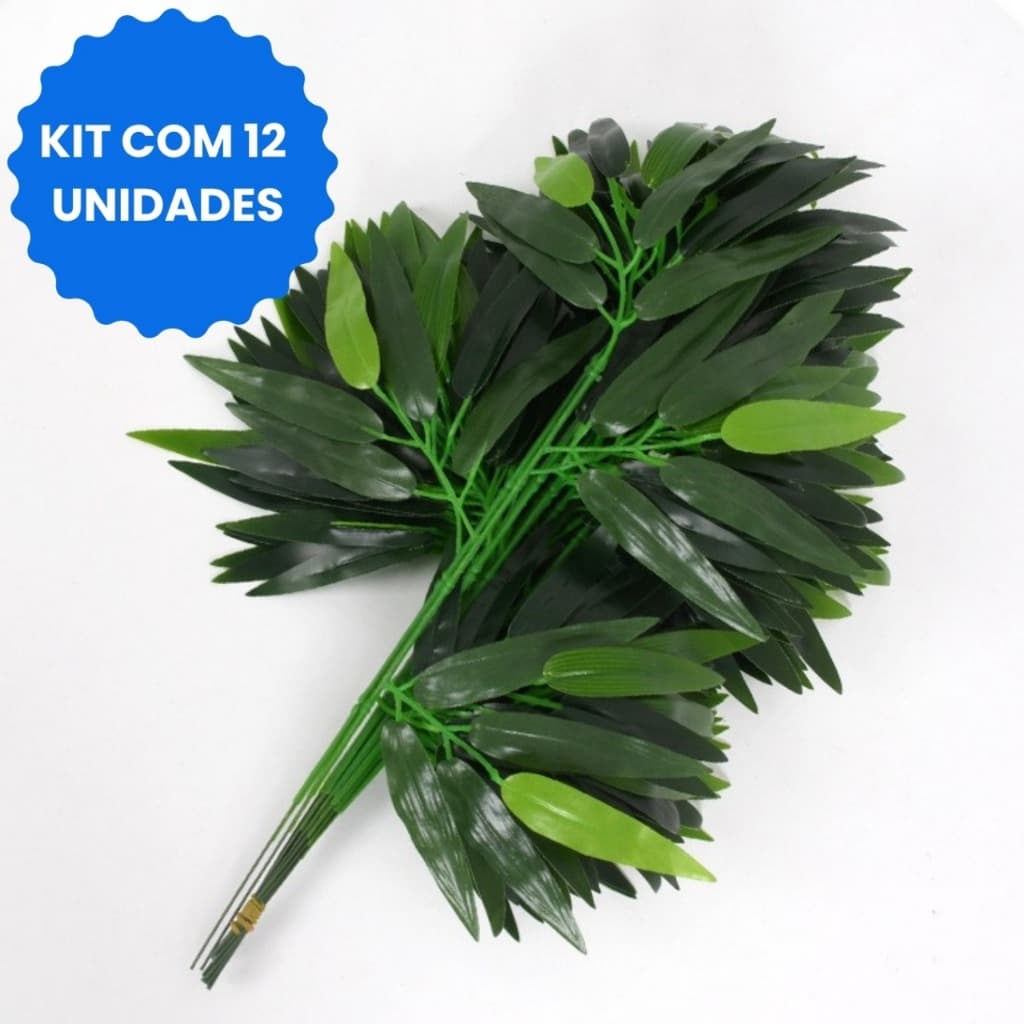Kit de Galhos Folhas de Bambus Chinês Real Toque