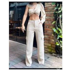 CALÇA ALFAIATARIA CARGO/CALÇA CARGO/ CARGO PANTS/CALÇA DESPONJADA/MODA BLOGUEIRA/CALÇAS 2025/CALÇA COM BOLSO