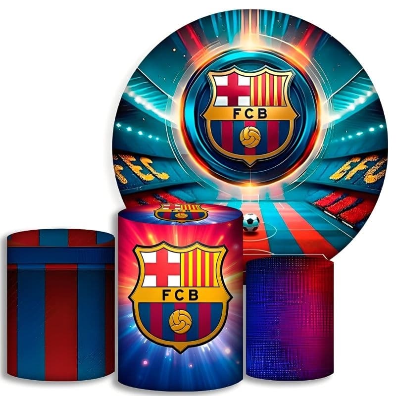 Capas Para Cilindros + Painel - Time de Futebol europeu / Barc - Kit Decoração Festa / Pegue e Monte