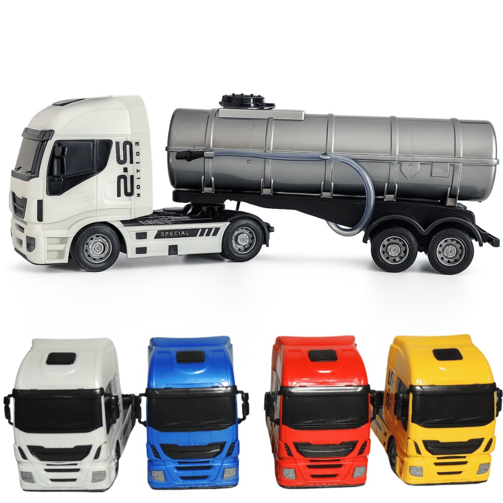 Brinquedo Caminhão Iveco Hi-way Caçamba Basculante Tanque Tora  Miniatura Realista