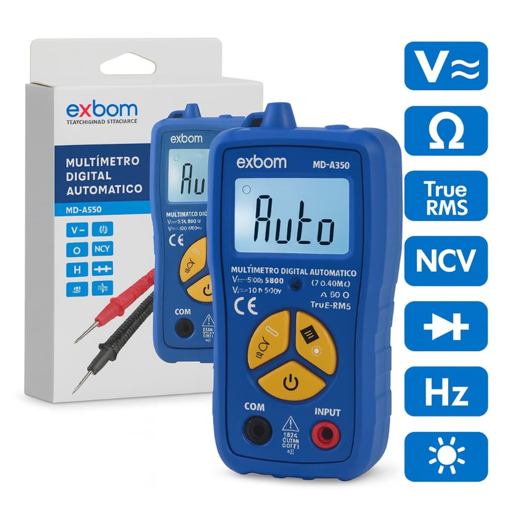 Multímetro Digital Automático Inteligente True RMS Profissional NCV Teste Voltagem Eletricista