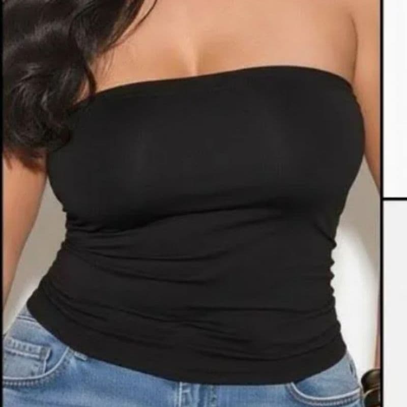 Tomara Que Caia Tamanho Grande Blusa Feminina Sem Alça Cropped Plus Size