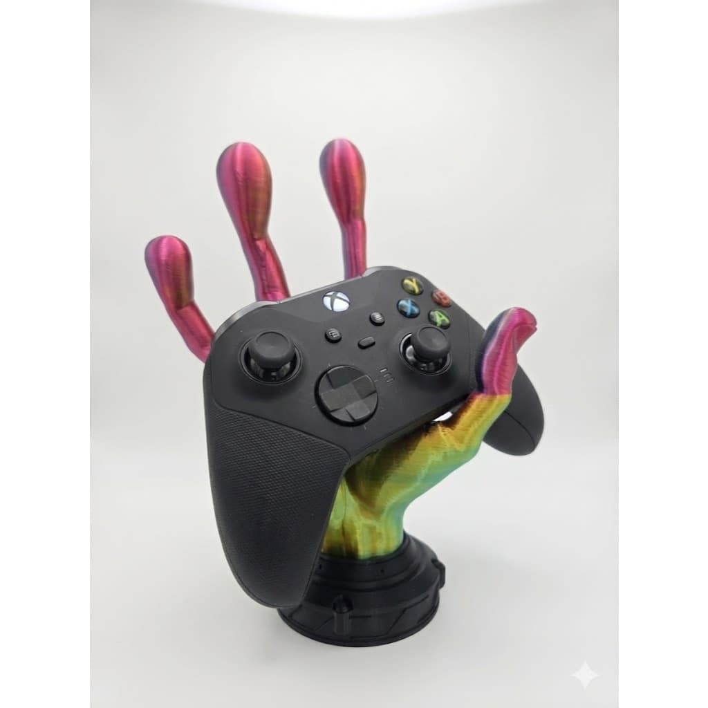 Suporte Controle PS5 Xbox Mão Alien Tricolor Silk 3D - Decoração Setup Gamer Exclusiva