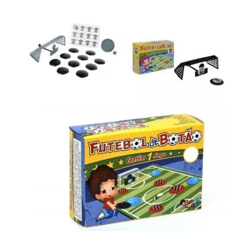 Caixa De Jogos Futebol De Botão 16 Peças  Brinquedo Infantil Ref:0741