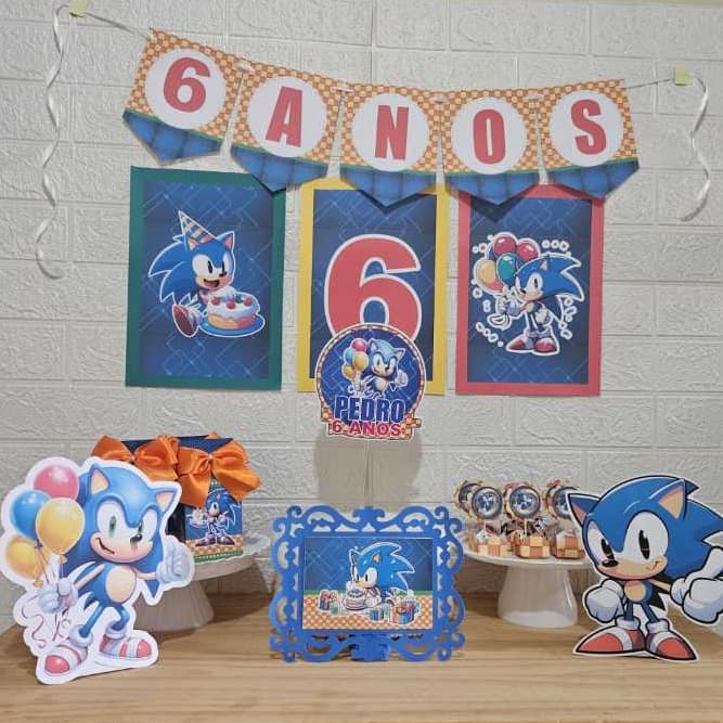 kit Festa Sonic Personalizado /Mini Kit Sonic /Mesversario Sonic /Kit Só um Bolinho Sonic personalizado