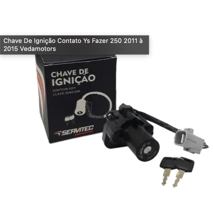 Chave De Ignição Contato Ys Fazer 250 2011 à 2015 Vedamotors