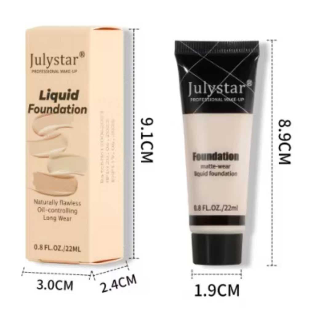 Base Matte Foundation Controle De Óleo Função Corretivo Julystar 22ml