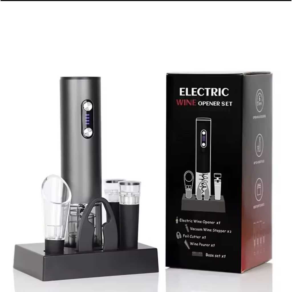Kit recarregavel Saca Rolhas Automático Abridor De Vinho Garrafa