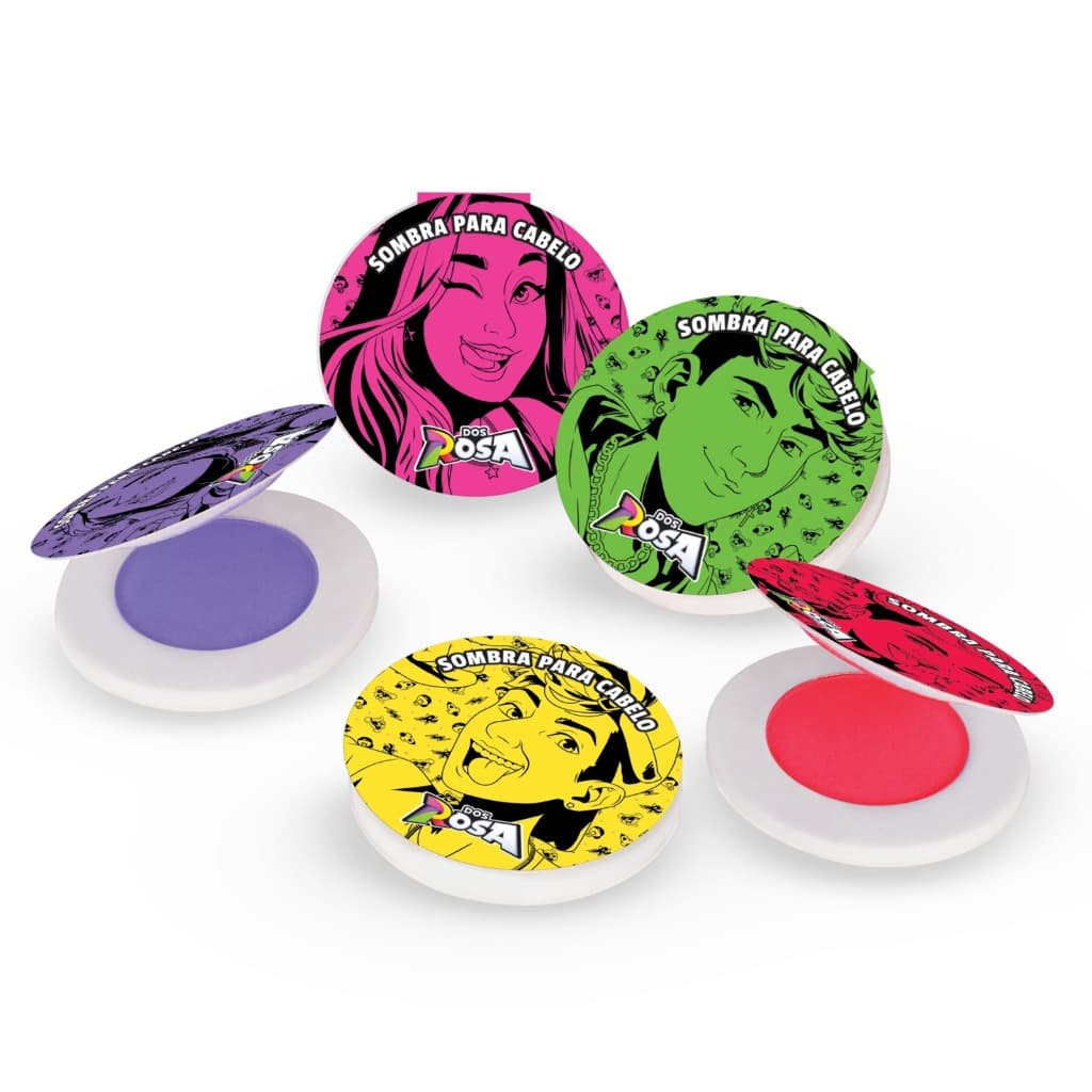 Kit 5 Sombras Para Cabelo Pinta Mechas Dos Rosa Brink Model