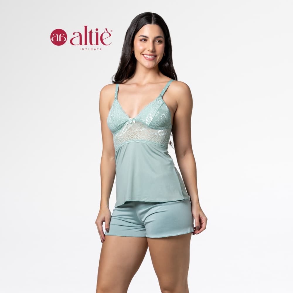 Pijama Short Doll Baby Doll Amamentação Feminino maternidade