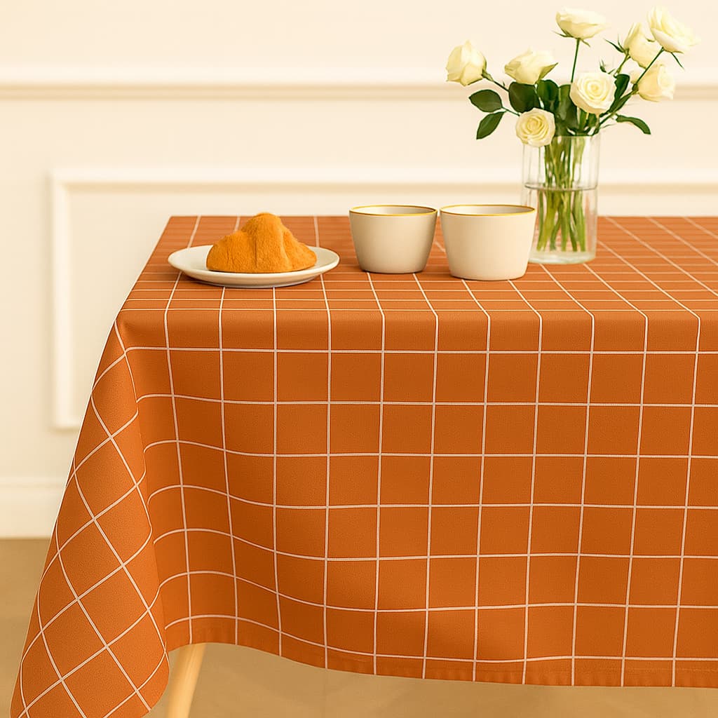 Toalha de mesa de algodão xadrez de 4 a 10 Lugares
