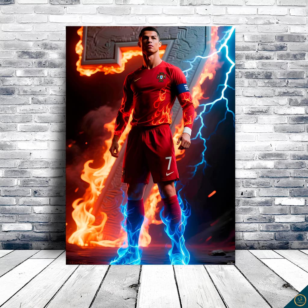 Quadro Decorativo Cristiano Ronaldo Cr7 Arte Futebol Clube