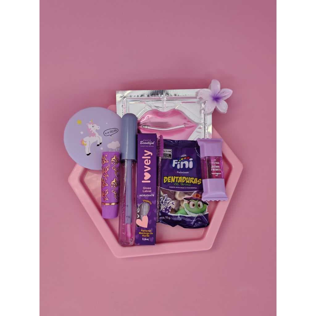 Kit Festa das Cores – 3 Sacolas Para Amiga Secreta (5 itens cada) Maquiagem Barata
